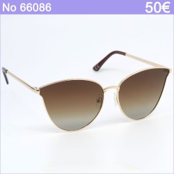 Γυναικεία Polarized Γυαλιά Ηλίου με Χρυσό Μεταλλικό Σκελετό & Καφέ Ντεγκραντέ Φακούς