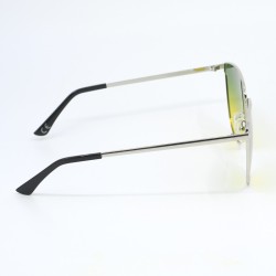Γυναικεία Polarized Γυαλιά Ηλίου με Ασημί Μεταλλικό Σκελετό & Πράσινο-Κίτρινο Ντεγκραντέ Καθρέφτη