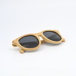 Ανδρικά & Γυναικεία Polarized Γυαλιά Ηλίου με Ξύλινο Σκελετό & Μαύρους Στρογγυλούς Φακούς