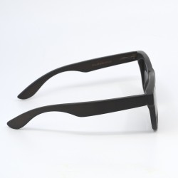 Ανδρικά & Γυναικεία Polarized Γυαλιά Ηλίου με Σκούρο Ξύλινο Σκελετό & Μαύρους Τετράγωνους Φακούς