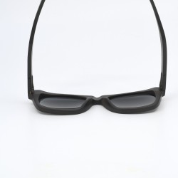 Ανδρικά & Γυναικεία Polarized Γυαλιά Ηλίου με Σκούρο Ξύλινο Σκελετό & Μαύρους Τετράγωνους Φακούς