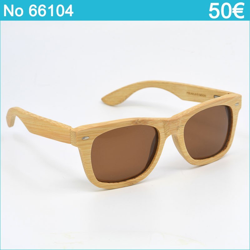 Ανδρικά & Γυναικεία Polarized Γυαλιά Ηλίου με Ξύλινο Σκελετό & Καφέ Τετράγωνους Φακούς