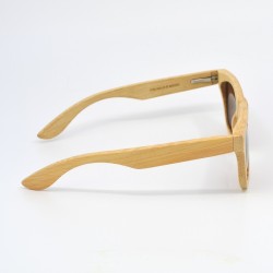 Ανδρικά & Γυναικεία Polarized Γυαλιά Ηλίου με Ξύλινο Σκελετό & Καφέ Τετράγωνους Φακούς