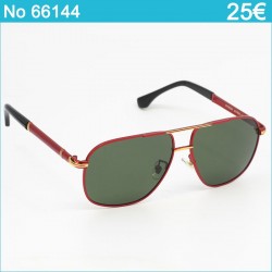 Γυαλιά Ηλίου Polarized – Κόκκινος Σκελετός με Χρυσές Λεπτομέρειες και Πράσινους Φακούς UV400