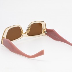 Γυαλιά Ηλίου Γυναικεία Polarized – Κεχριμπαρί Σκελετός με Ροζ Μπράτσα και Καφέ Φακούς UV400
