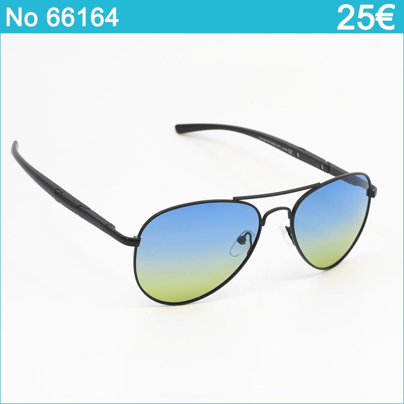 Ανδρικά Γυαλιά Ηλίου Aviator – Μαύρος Σκελετός με Ντεγκραντέ Μπλε-Κίτρινο Φακούς Ανδρικά Γυαλιά Ηλίου Aviator – Μαύρος Σκελετός με Ντεγκραντέ Μπλε-Κίτρινο Φακούς