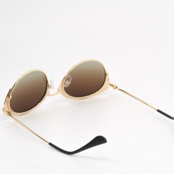 Γυναικεία Γυαλιά Ηλίου Polarized με Μαύρο Σκελετό, Μεταλλικά Μπράτσα και Χρυσές Λεπτομέρειες & UV400 Προστασία