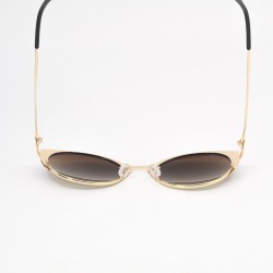 Γυναικεία Γυαλιά Ηλίου Polarized με Μαύρο Σκελετό, Μεταλλικά Μπράτσα και Χρυσές Λεπτομέρειες & UV400 Προστασία