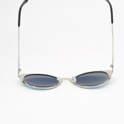 Γυναικεία Γυαλιά Ηλίου Polarized με Μπλε Καθρέφτες, Μαύρο Σκελετό και Μεταλλικά Μπράτσα & UV400 Προστασία