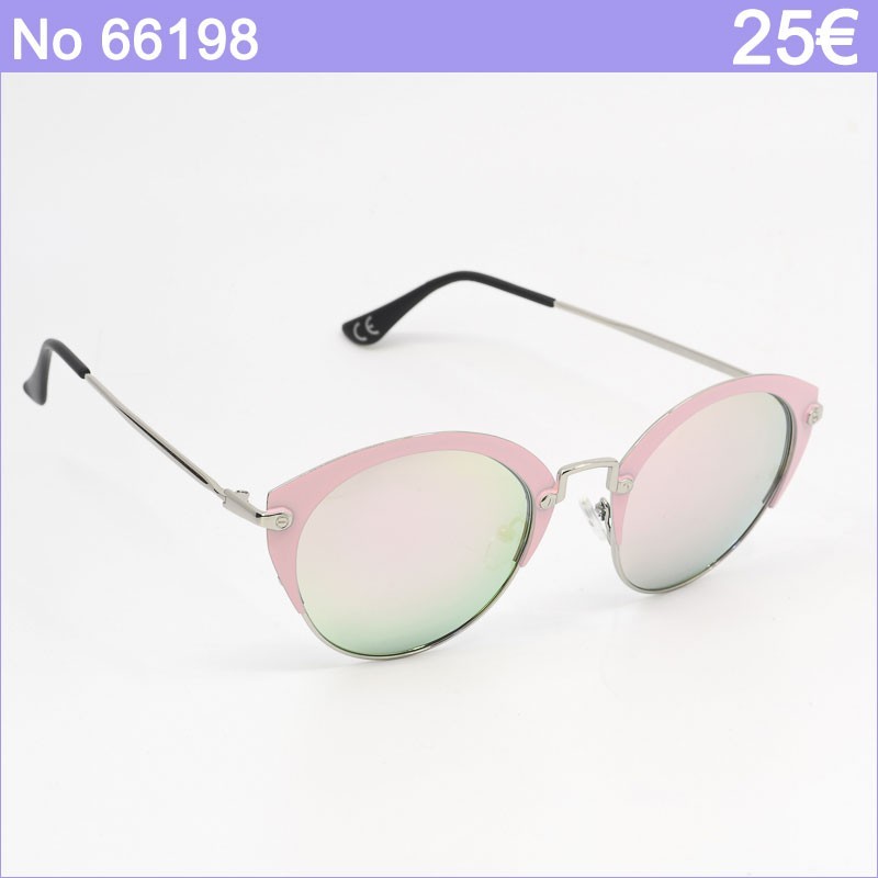 Γυναικεία Γυαλιά Ηλίου Polarized με Ροζ Σκελετό, Χρυσές Λεπτομέρειες και Πράσινους Καθρέφτες & UV400 Προστασία