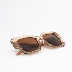 Γυαλιά Ηλίου με Διαφανή Σκελετό και Καφέ Φακούς