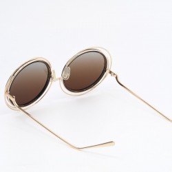 Γυαλιά Ηλίου Polarized με Χρυσό Μεταλλικό Σκελετό και Καφέ Φακούς