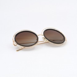 Γυαλιά Ηλίου Polarized με Χρυσό Μεταλλικό Σκελετό και Καφέ Φακούς