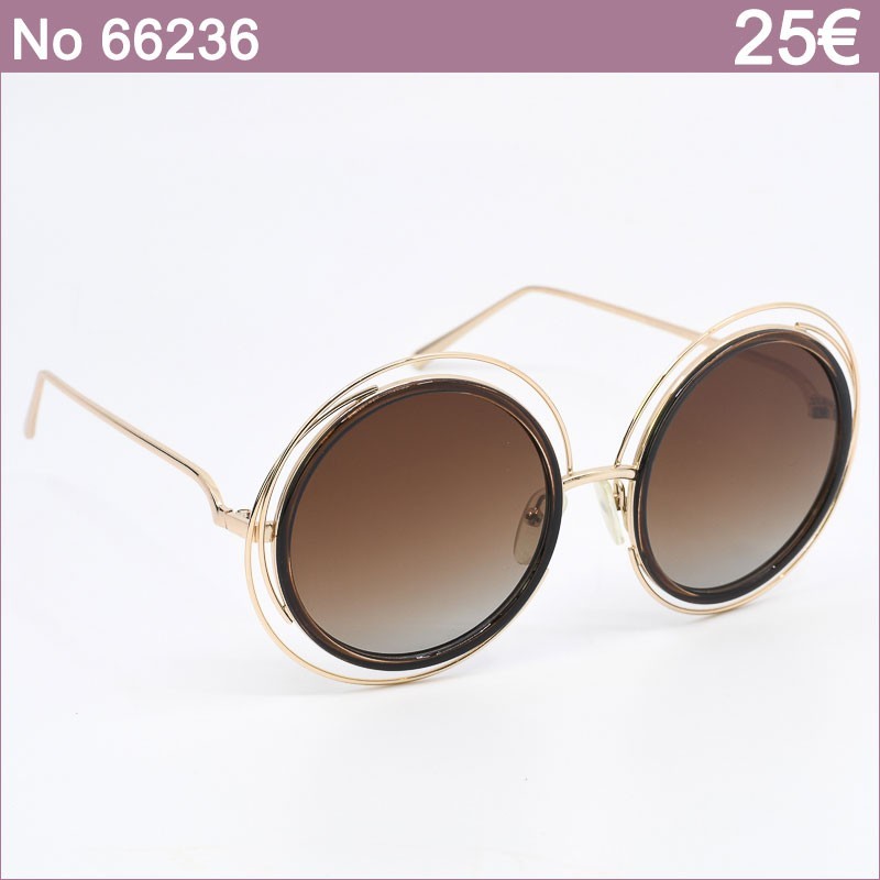 Γυαλιά Ηλίου Polarized με Χρυσό Μεταλλικό Σκελετό και Καφέ Φακούς