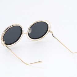 Γυναικεία Γυαλιά Ηλίου Polarized με Χρυσό Μεταλλικό Σκελετό και Μαύρους Φακούς