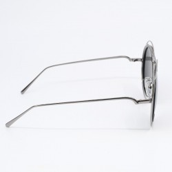 Γυναικεία Γυαλιά Ηλίου Polarized με Ασημένιο Μεταλλικό Σκελετό και Ασημένιους Καθρέφτες Φακούς