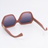 Γυαλιά Ηλίου Polarized με Νουτ Ροζ Σκελετό και Ντεγκραντέ Μοβ-Μαύρους Φακούς