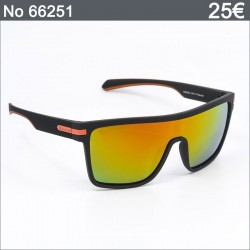 Ανδρικά Γυαλιά Ηλίου Polarized με Μαύρο και Πορτοκαλί Σκελετό και Καθρέφτες Φακούς