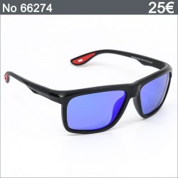 Ανδρικά Γυαλιά Ηλίου Polarized με Μαύρο Σκελετό και Μπλε Καθρέφτες Φακούς