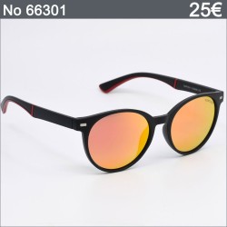 Ανδρικά/Unisex Γυαλιά Ηλίου Polarized – Μαύρο με Κόκκινες Λεπτομέρειες & Πορτοκαλί Καθρέφτες