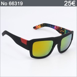 Ανδρικά Γυαλιά Ηλίου Polarized – Μαύρος Σκελετός με Κόκκινη Λεπτομέρεια & Κίτρινους Καθρέπτες