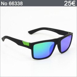 Ανδρικά Γυαλιά Ηλίου Polarized – Μαύρο Ματ με Neon‑Πράσινες Λεπτομέρειες & Μπλε‑Πράσινους Καθρέφτες