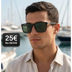 Ανδρικά Γυαλιά Ηλίου Polarized – Μαύρο Ματ με Χρυσές Λεπτομέρειες & Πράσινους Φακούς 🕶️